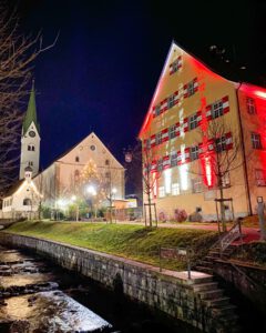 Ferienappartement Buchenbühl Weiler bei Nacht